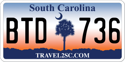 SC license plate BTD736
