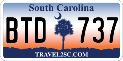 SC license plate BTD737