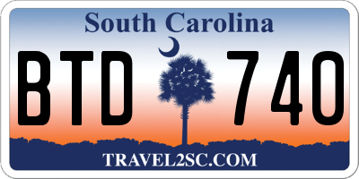 SC license plate BTD740