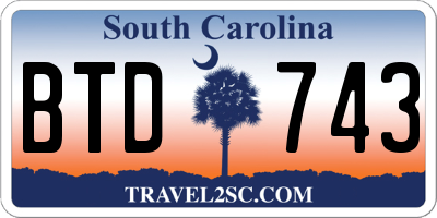 SC license plate BTD743