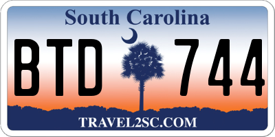 SC license plate BTD744