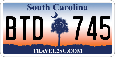 SC license plate BTD745