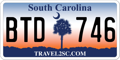 SC license plate BTD746