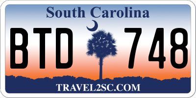SC license plate BTD748