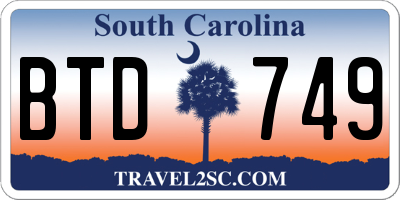 SC license plate BTD749