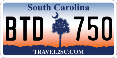 SC license plate BTD750