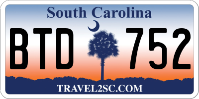 SC license plate BTD752