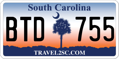 SC license plate BTD755