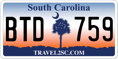 SC license plate BTD759
