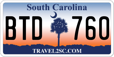 SC license plate BTD760