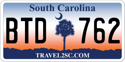 SC license plate BTD762