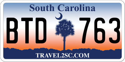 SC license plate BTD763