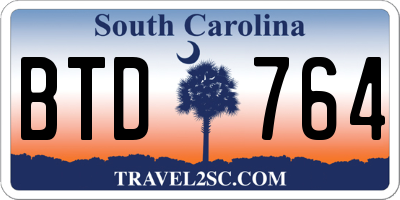 SC license plate BTD764