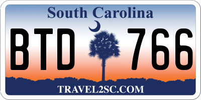 SC license plate BTD766