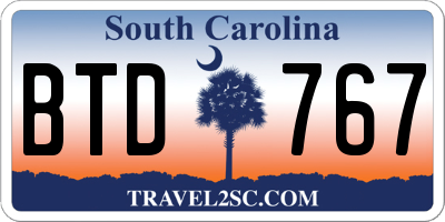 SC license plate BTD767