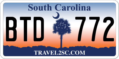 SC license plate BTD772