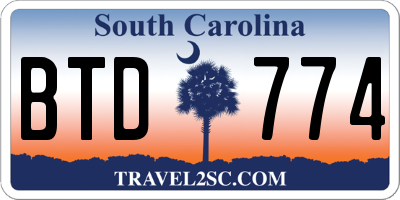 SC license plate BTD774