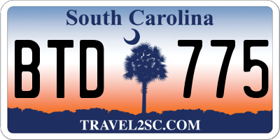 SC license plate BTD775