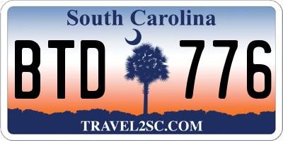 SC license plate BTD776