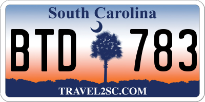 SC license plate BTD783