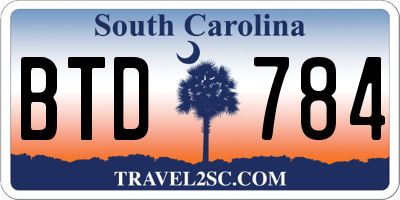 SC license plate BTD784