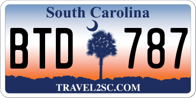 SC license plate BTD787