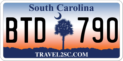 SC license plate BTD790