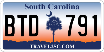 SC license plate BTD791