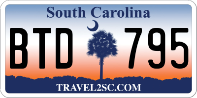 SC license plate BTD795