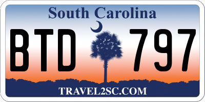 SC license plate BTD797