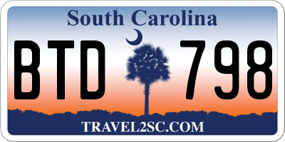 SC license plate BTD798