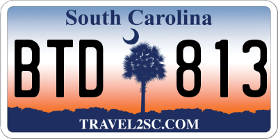 SC license plate BTD813