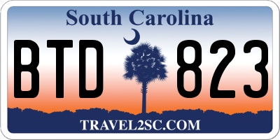 SC license plate BTD823