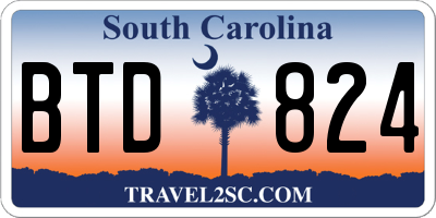 SC license plate BTD824