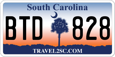 SC license plate BTD828