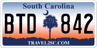 SC license plate BTD842