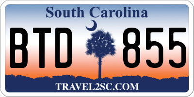 SC license plate BTD855