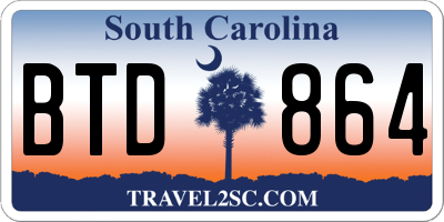 SC license plate BTD864