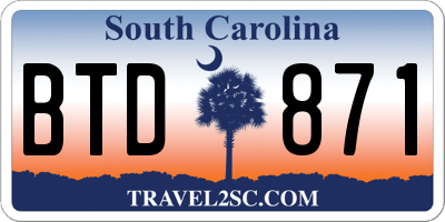 SC license plate BTD871