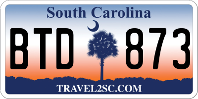 SC license plate BTD873