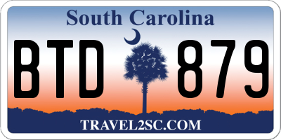SC license plate BTD879