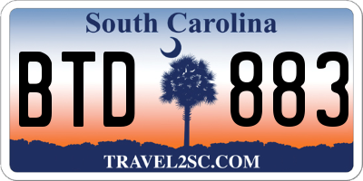 SC license plate BTD883