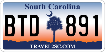 SC license plate BTD891