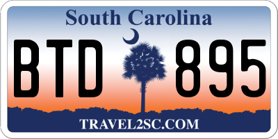 SC license plate BTD895