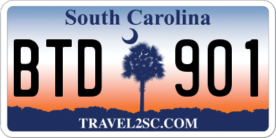 SC license plate BTD901