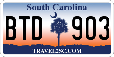 SC license plate BTD903