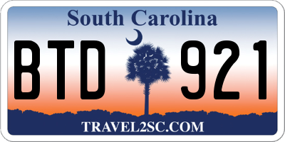 SC license plate BTD921