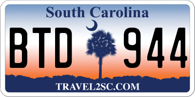 SC license plate BTD944