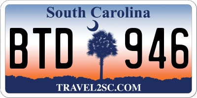 SC license plate BTD946
