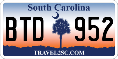 SC license plate BTD952
